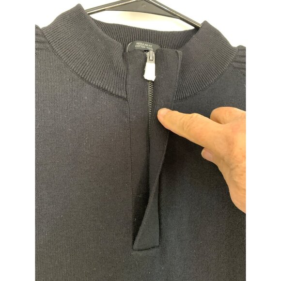 NWT Hugo Boss Mens 1/4 Zip Pullover Sweater M Wool Blend Black RHH10568 - Picture 2 of 11